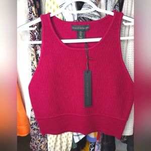 House of Harlow NWT Fitted Stretchy Short Tank Top, Deep Purple Size XS